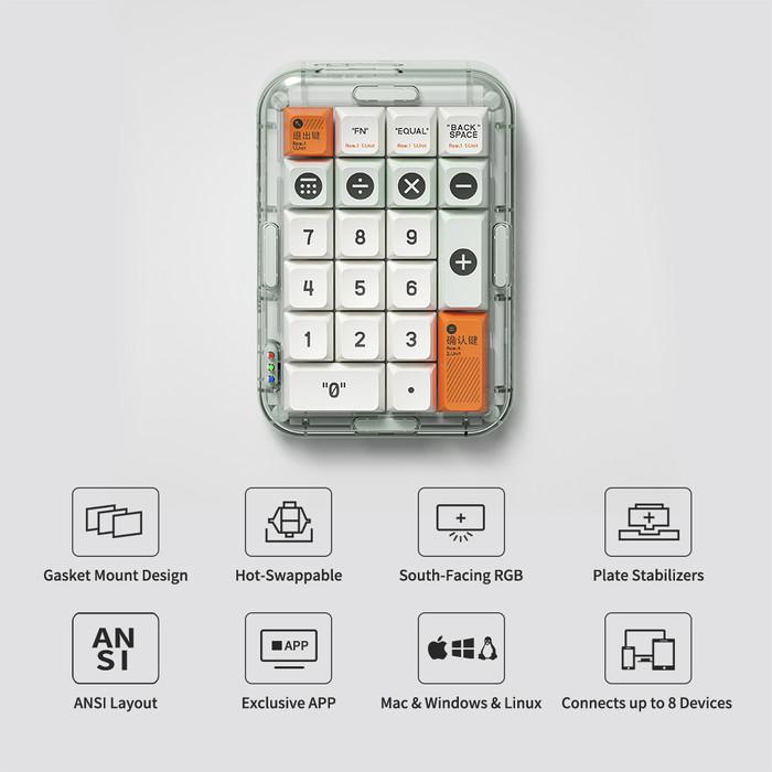MelGeek MojoPad Wireless Gasket Mount Mechanical Keyboard 2.4ghz / BT