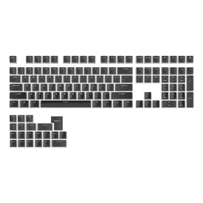 Keycaps PBT Pudding Black / Hitam OEM Profile Shine-Through Keycap