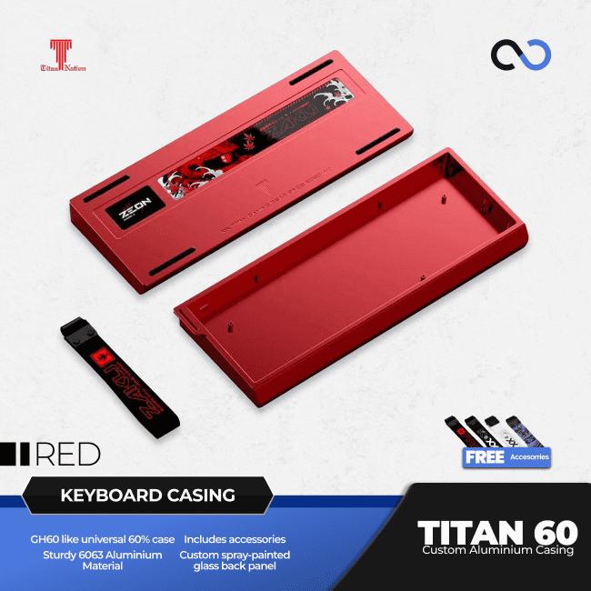 Titan Nation TITAN60 Custom 60% Aluminium Gaming Keyboard Case DIY for Wooting 60HE+ / GH60 / TOFU60