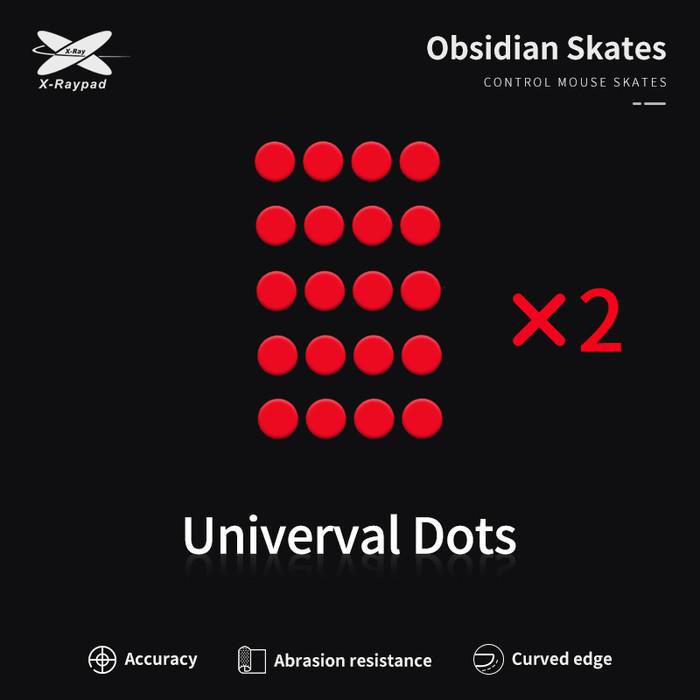 XRaypad Obsidian Universal Dots PTFE Mouse Feet / Mouse Skate for Glass pad (Control)