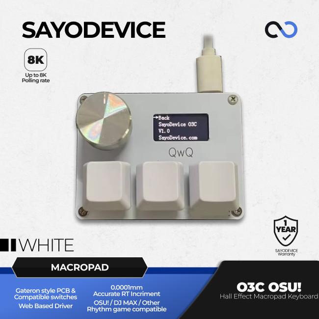 SayoDevice O3C OSU! / DJMAX Hall Effect Macropad Gaming Keyboard Rapid Trigger SOCD RDT