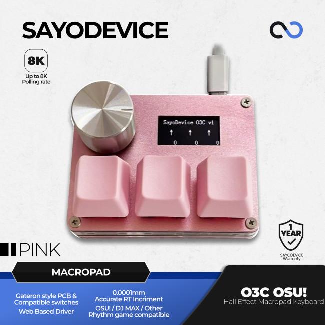 SayoDevice O3C OSU! / DJMAX Hall Effect Macropad Gaming Keyboard Rapid Trigger SOCD RDT