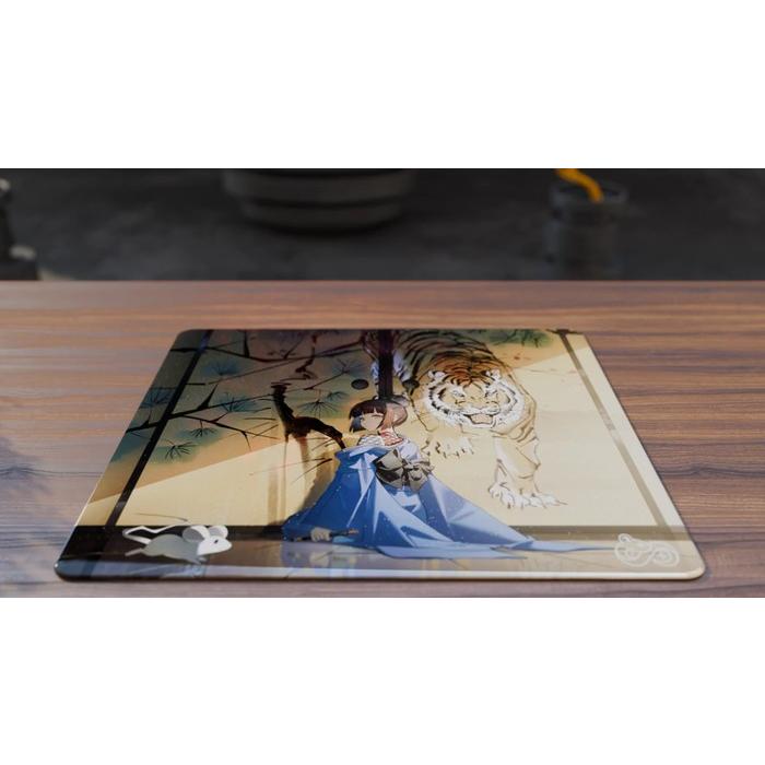 Infinity Mice Tora Poron Base Glass Gaming Mousepad Kaca (Control)