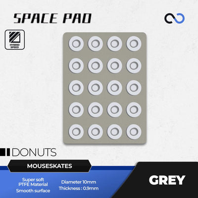 Spacepad Grey Donuts Universal Gaming Mouse Feet / Mouse Skate PTFE (Speed-Hybrid)