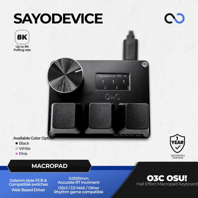 SayoDevice O3C OSU! / DJMAX Hall Effect Macropad Gaming Keyboard Rapid Trigger SOCD RDT