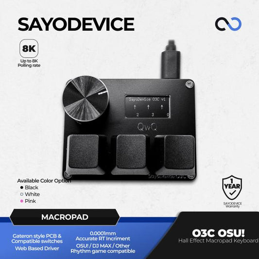 SayoDevice O3C OSU! / DJMAX Hall Effect Macropad Gaming Keyboard Rapid Trigger SOCD RDT