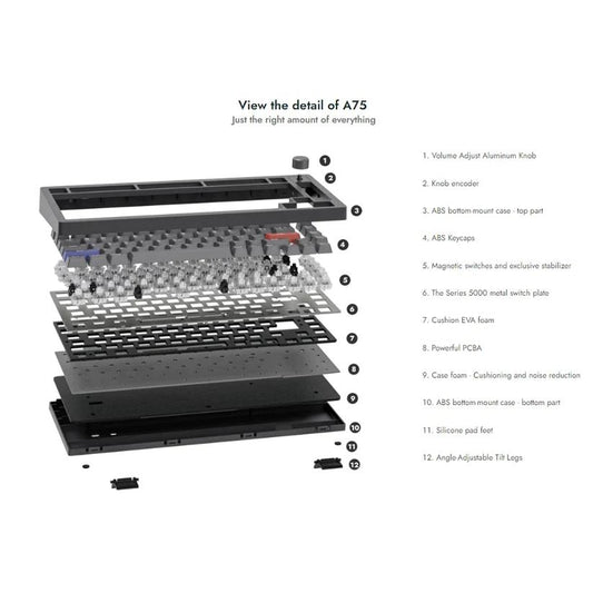 Drunkdeer A75 Hall Effect 75% Keyboard Rapid Trigger Wooting Clone