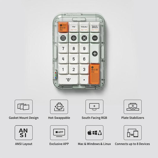 MelGeek MojoPad Wireless Gasket Mount Mechanical Keyboard 2.4ghz / BT