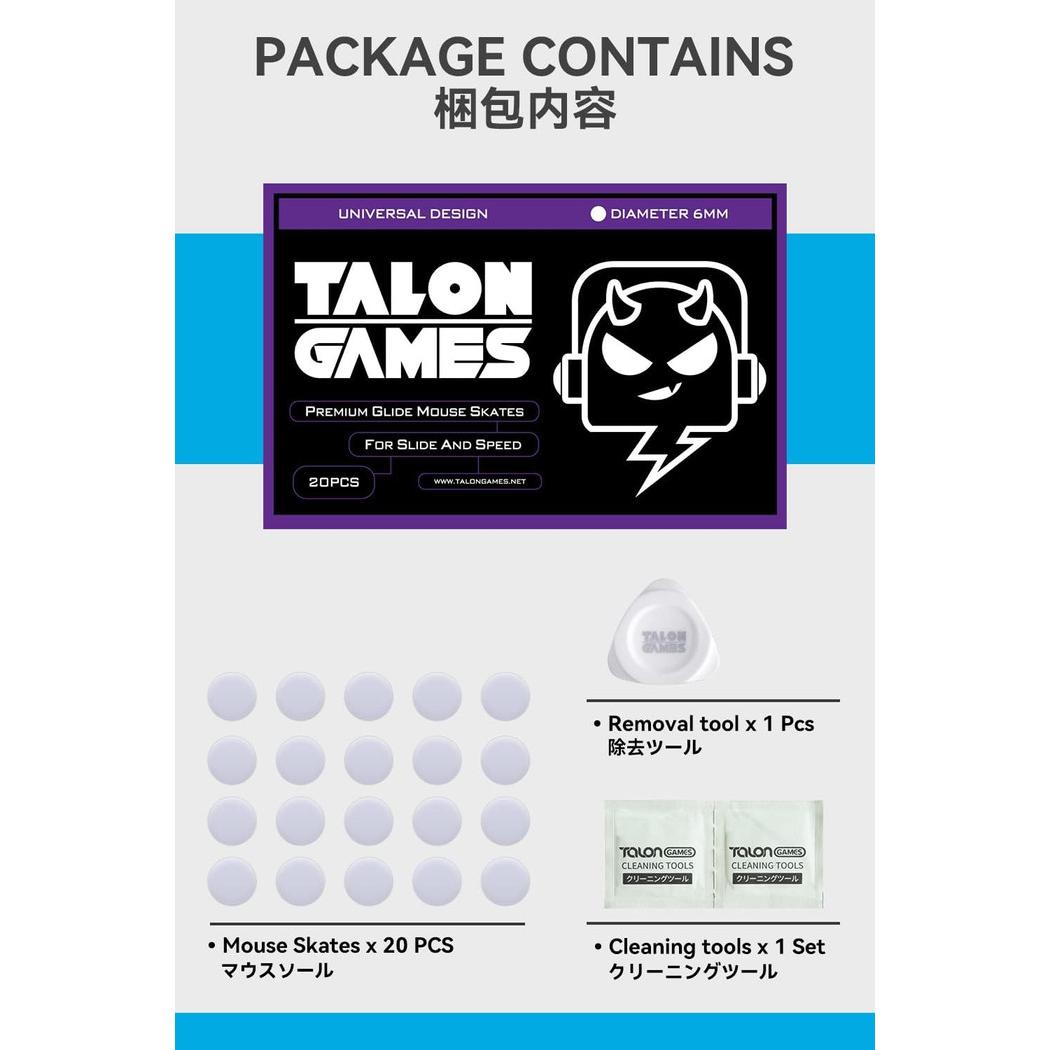 TALONGAMES Red Dots Universal Mouse Feet / Mouse Skate PTFE (Hybrid-Control)