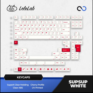 LeleLab Supsup SuperX White Transparent Keycaps Cherry Profile UV Printed ABS Keycap 139-Keys