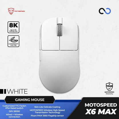 MOTOSPEED X6 MAX 8k Super Light Wireless Gaming Mouse