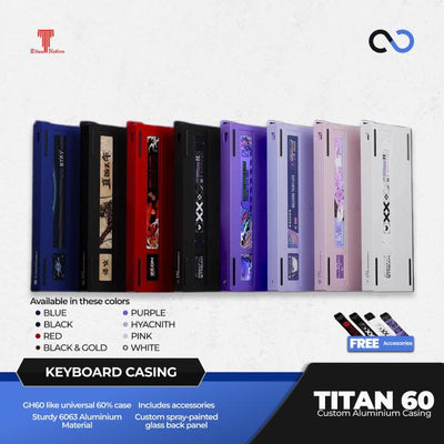 Titan Nation TITAN60 Custom 60% Aluminium Gaming Keyboard Case DIY for Wooting 60HE+ / GH60 / TOFU60