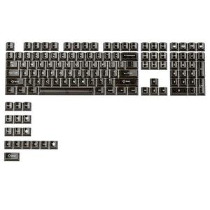 XVX Clear Black Keycaps Cherry Profile UV Printed Shine Through PC Keycap 124-Keys