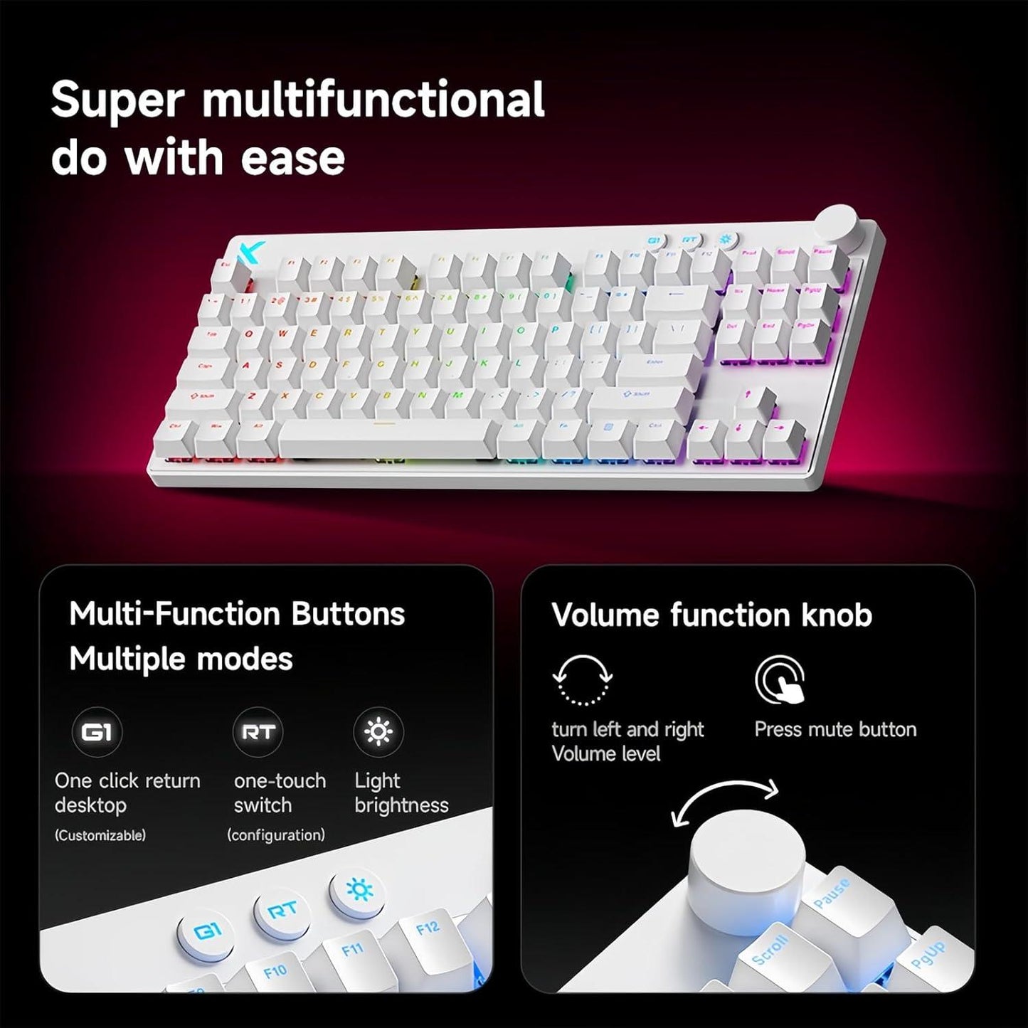 MCHOSE MIX87 8K Hall Effect TKL Magentic Gaming Keyboard Rapid Trigger SOCD DKS Wooting