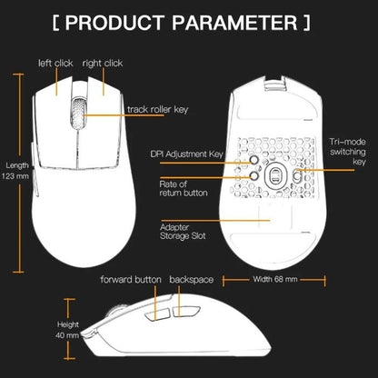 Darmoshark N5 Neurus 8k Wireless Ultra Light Ergonomic Gaming Mouse