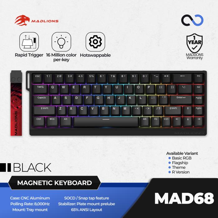 MADLIONS MAD68 HE 8K Hall Effect 65% Keyboard Rapid Trigger SOCD DKS RDT Wooting Fierce Gaming Gear