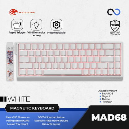 MADLIONS MAD68 HE 8K Hall Effect 65% Keyboard Rapid Trigger SOCD DKS RDT Wooting Fierce Gaming Gear