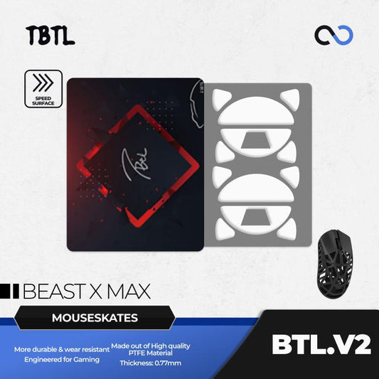 TBTL BTL V2 WLMouse Beast X Max Mouse Feet / Mouse Skate PTFE for Cloth Mouse pad (Speed)