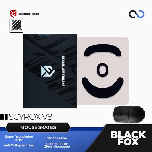 Unusual Way Sports Black Fox Scyrox V8 Gaming Mouse Feet / Mouse Skate UHMW-PE (Control)