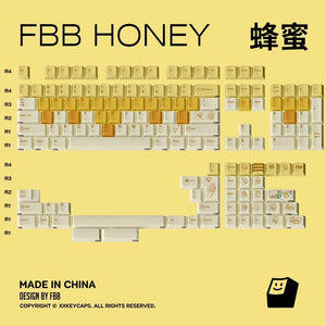 FBB Honey Keycaps Cherry Profile Dye sub PBT Keycap 174-Keys