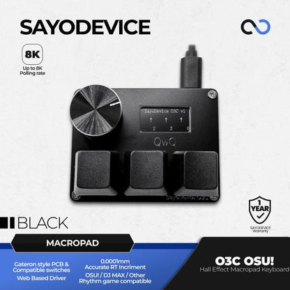 SayoDevice O3C OSU! / DJMAX Hall Effect Macropad Gaming Keyboard Rapid Trigger SOCD RDT