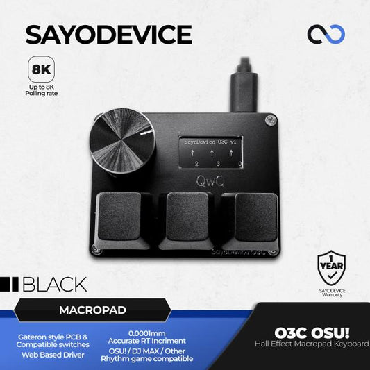 SayoDevice O3C OSU! / DJMAX Hall Effect Macropad Gaming Keyboard Rapid Trigger SOCD RDT