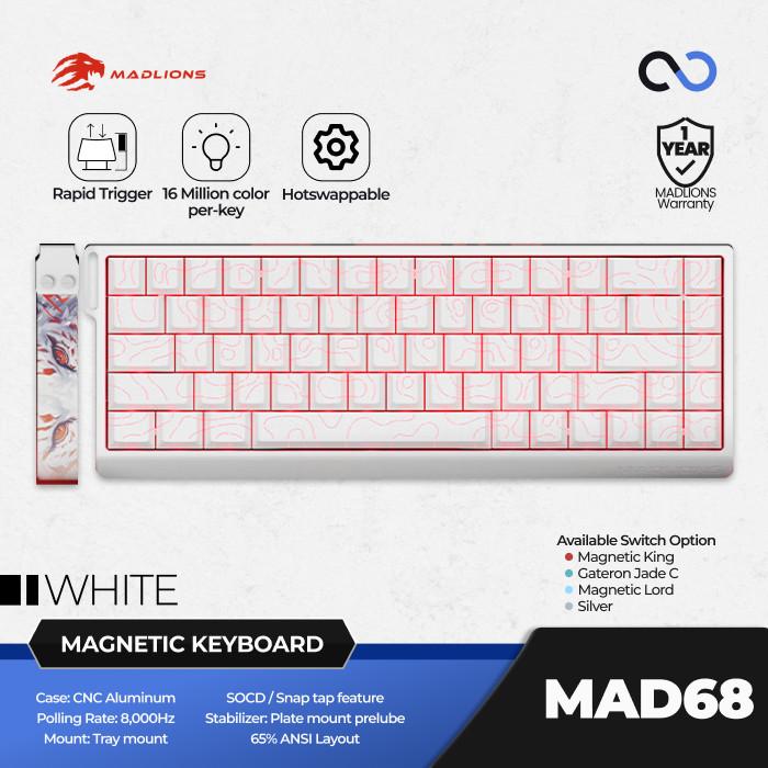 MADLIONS MAD68 PRO HE 8K Hall Effect 65% Gaming Keyboard Aluminum Rapid Trigger SOCD DKS RDT Wooting Fierce Gaming Gear
