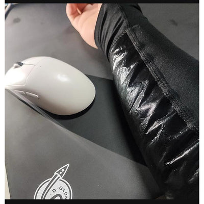 D-Glow Gaming Arm Sleeve Glove with PTFE Nylon and Spandex Anti-Drag Material for Glass Mousepad