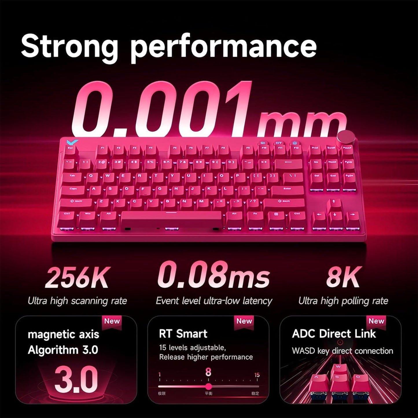 MCHOSE MIX87 8K Hall Effect TKL Magentic Gaming Keyboard Rapid Trigger SOCD DKS Wooting