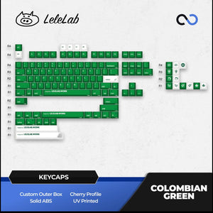 LeleLab Supsup Colombian Green Keycaps Cherry Profile UV Printed ABS Keycap 138-Keys