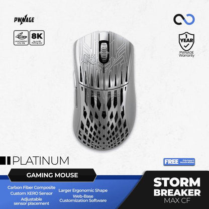 PWNAGE Stormbreaker Max CF 8k Wireless Ultra Light Carbon Fiber Ergonomic Gaming Mouse