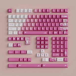 Infinitas Keycaps PBT Hatsune Miku Sakura OEM Profile Dye Sub Keycap 127-Keys