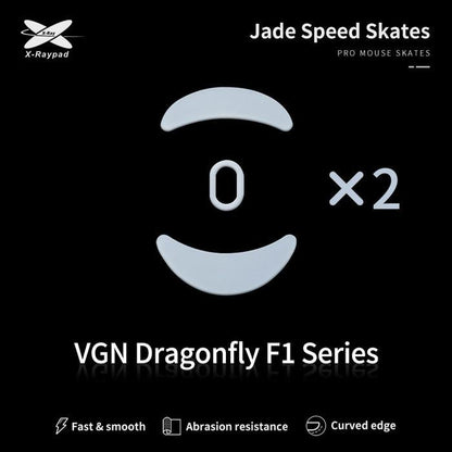 XRaypad Jade VGN Dragonfly F1 / F-1 Series PTFE Mouse Feet / Mouse Skate for Cloth Mouse pad (Speed)