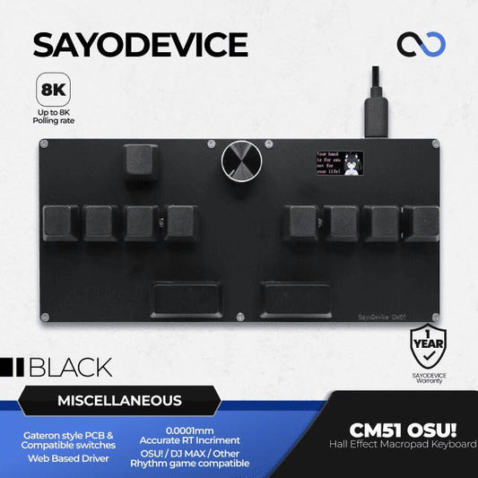 SayoDevice CM51 OSU! / DJMAX Hall Effect Macropad Gaming Keyboard Rapid Trigger SOCD RDT