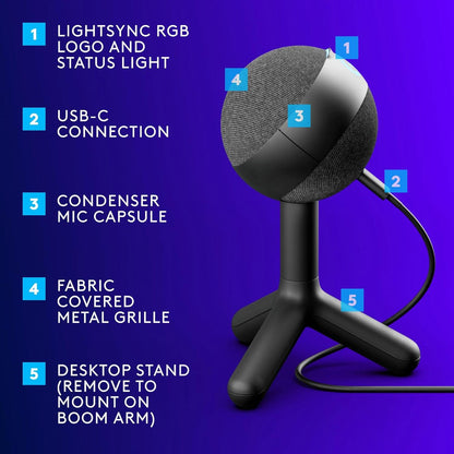 Logitech Blue Orb Gaming Condenser Microphone LIGHTSYNC