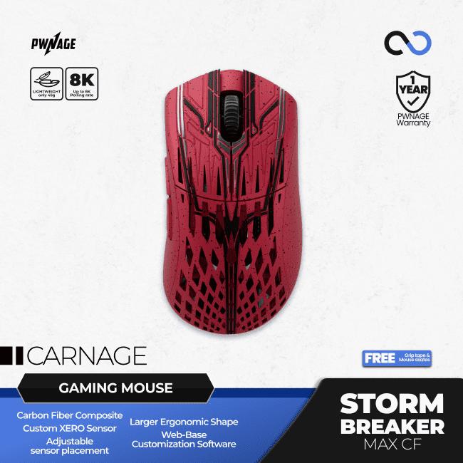 PWNAGE Stormbreaker Max CF 8k Wireless Ultra Light Carbon Fiber Ergonomic Gaming Mouse