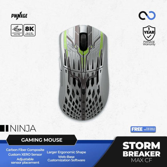 PWNAGE Stormbreaker Max CF 8k Wireless Ultra Light Carbon Fiber Ergonomic Gaming Mouse
