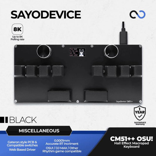 SayoDevice CM51+ OSU! / DJMAX Hall Effect Macropad Gaming Keyboard Rapid Trigger SOCD RDT