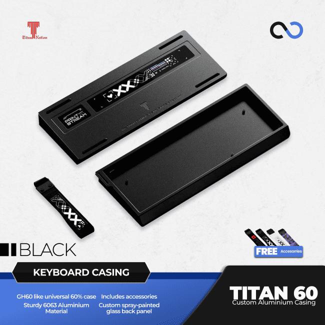 Titan Nation TITAN60 Custom 60% Aluminium Gaming Keyboard Case DIY for Wooting 60HE+ / GH60 / TOFU60