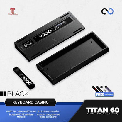 Titan Nation TITAN60 Custom 60% Aluminium Gaming Keyboard Case DIY for Wooting 60HE+ / GH60 / TOFU60
