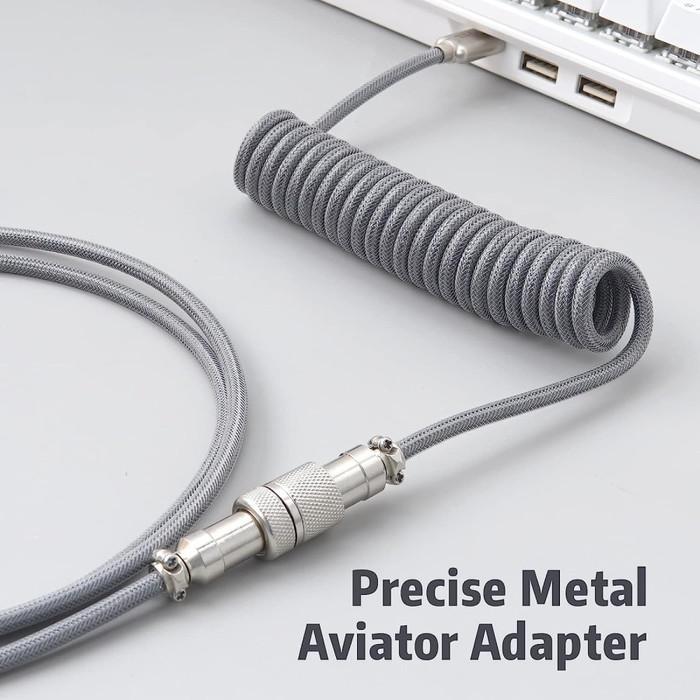 Royal Kludge Rainbow / Pelangi Aviator Coiled Cable / Kabel Keyboard USB C
