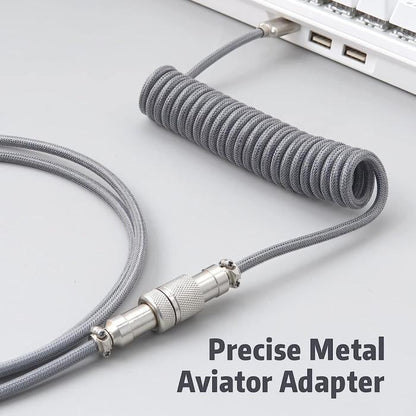 Royal Kludge Rainbow / Pelangi Aviator Coiled Cable / Kabel Keyboard USB C