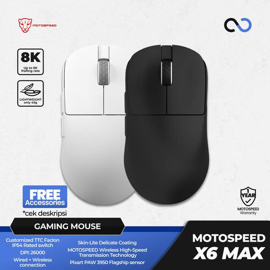 MOTOSPEED X6 MAX 8k Super Light Wireless Gaming Mouse