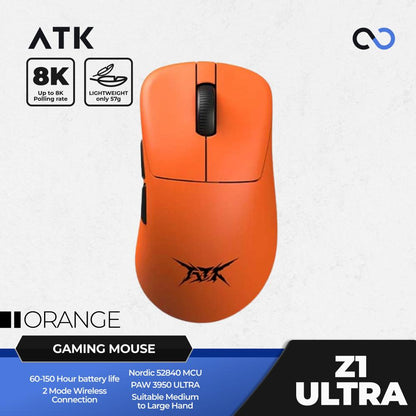 VGN ATK Z1 Ultra 8K Wireless Ultra Light Weight Ergonomic Gaming Mouse