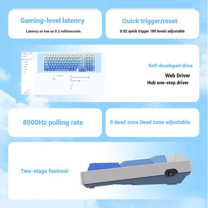 IPI Cloud98 8K Hall Effect 98% Keyboard Rapid Trigger SOCD DKS Wooting