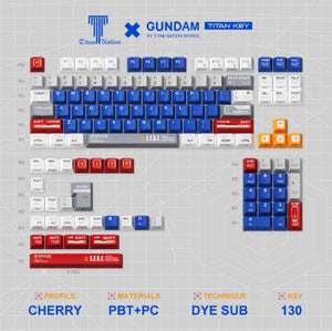 Titan Nation Gundam V2 Anime Keycaps Cherry Profile Dye Sub PBT Keycap 144-Keys