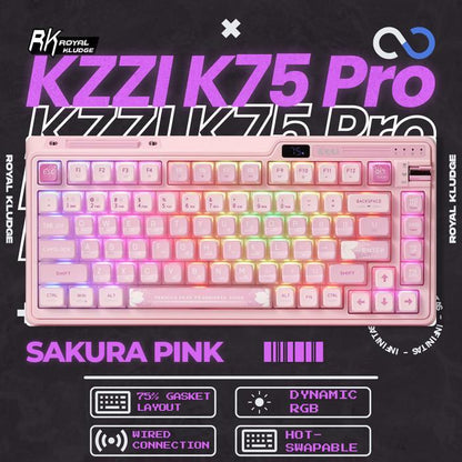 Royal Kludge KZZI K-75 / K75 PRO Hotswap Gasket Wireless 75% Mechanical Keyboard