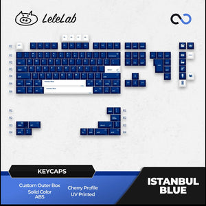 LeleLab Istanbul Blue Keycaps Cherry Profile UV Printed ABS Keycap 127-Keys