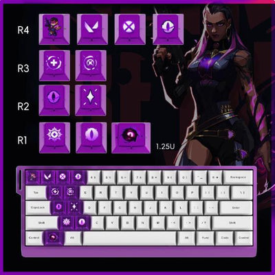 Infinitas Keycaps Valorant Reyna OEM Profile Polycarbonate / PC Accent Keycap 11-Keys