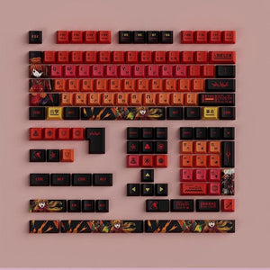 Infinitas Keycaps PBT EVA02 / EVA-02 / Asuka Evangelion Anime OEM Profile Dye Sub Keycap 127-Keys